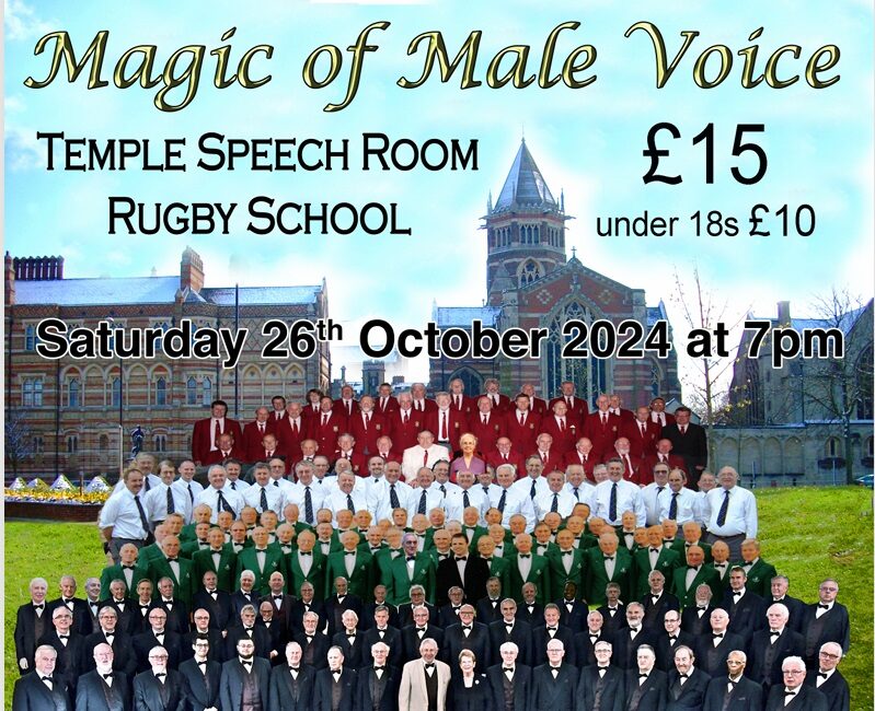 Magic of Male Voice – Rugby Temple Speech Rooms, Saturday 26th October at 7.00pm